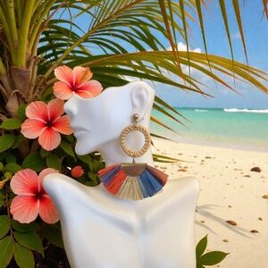 Colorful Tassel Hoop Earrings